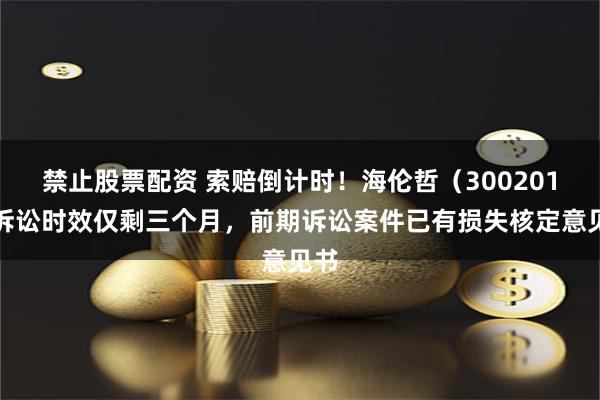 禁止股票配资 索赔倒计时！海伦哲（300201）诉讼时效仅剩三个月，前期诉讼案件已有损失核定意见书